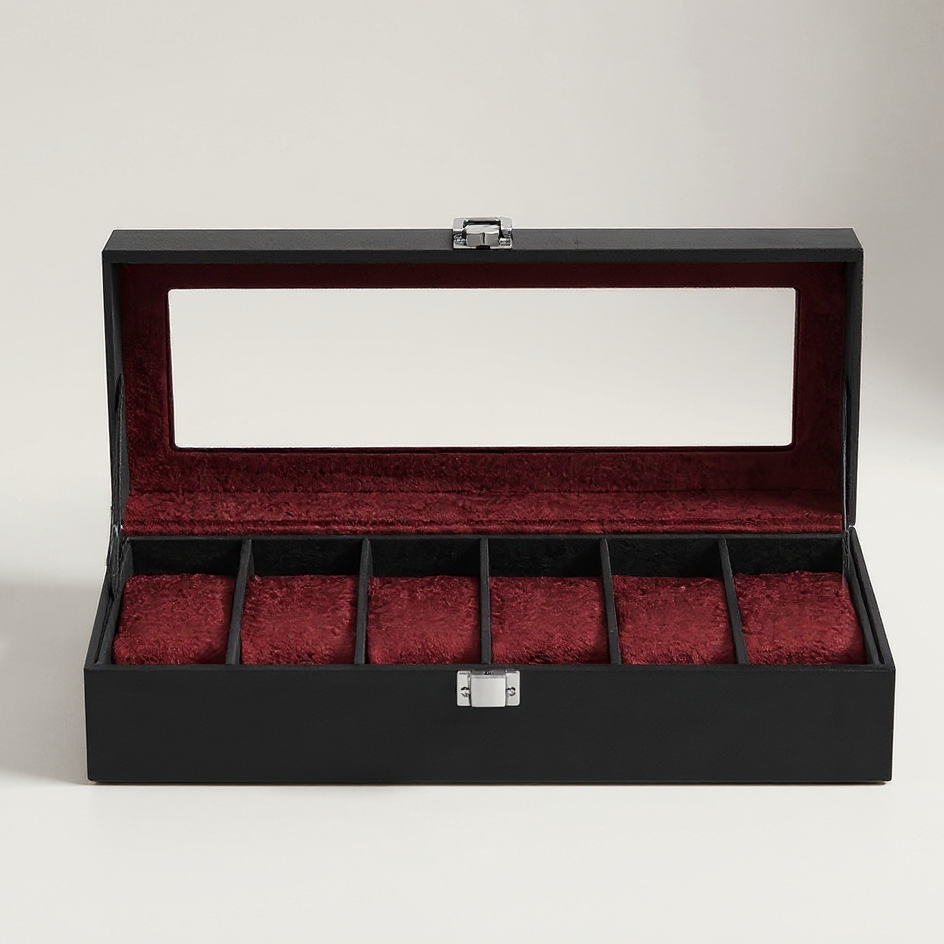 Cordace Six-Watch Display Case – Glass Lid