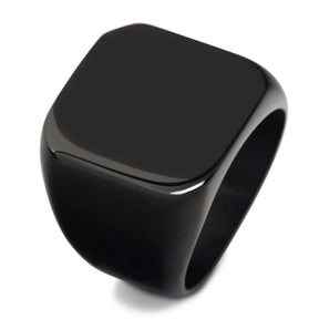 HNSP 316L Stainless Steel Square Signet Ring For Men 14MM Wide Male Finger Jewelry Accessories