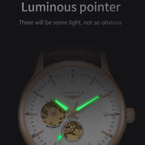 Longlux relógio automático estilo elegante atacado relógios de pulso mecânicos esqueleto roma à prova dwaterproof água relógio masculino presente