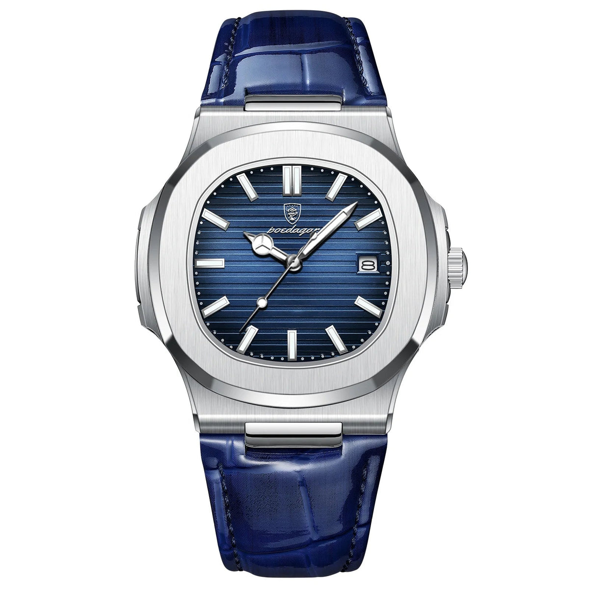POEDAGAR Top Luxury Man Watch Date Waterproof Luminous Leather Watches For Men High Quality Square Men's Quartz Wristwatch Reloj