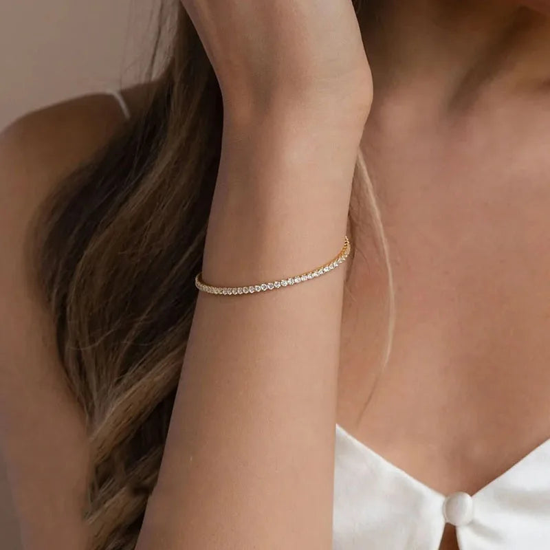 Elegant 925 Sterling Silver Zircon Bracelets for Women