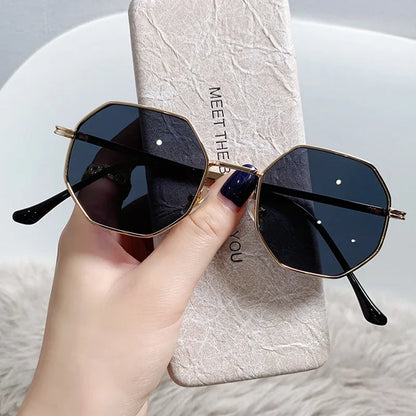 Vintage Octagon Metal Sunglasses - Luxury Style