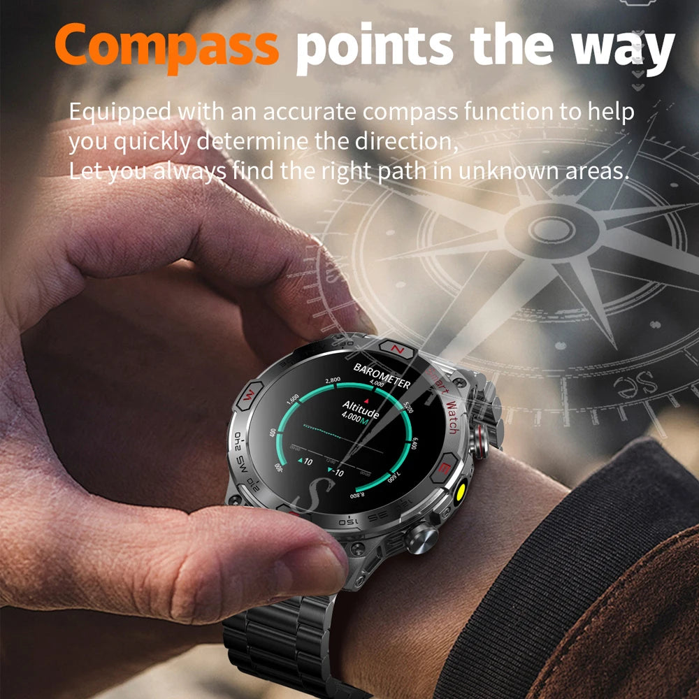 Smartwatch Rugged Military Bluetooth Fitness Tracker