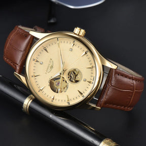 Longlux relógio automático estilo elegante atacado relógios de pulso mecânicos esqueleto roma à prova dwaterproof água relógio masculino presente