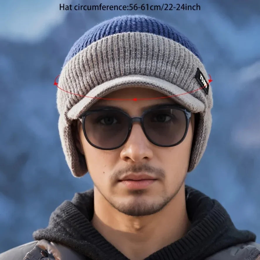 Knit Baseball Cap with Ear Protection