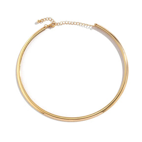 Vintage Iron Metal Torques Choker Necklace Women Goth Gold Color Smooth Adjustable Chain Fashion Jewelry Steampunk Party Gift