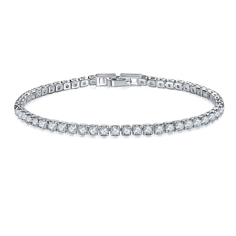 Elegant 925 Sterling Silver Zircon Bracelets for Women