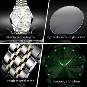 Luxury Quartz Watch with Diamond Dial