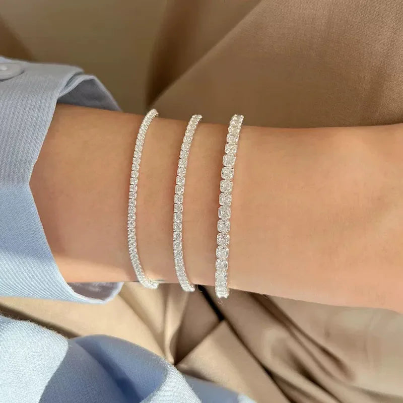 Elegant 925 Sterling Silver Zircon Bracelets for Women