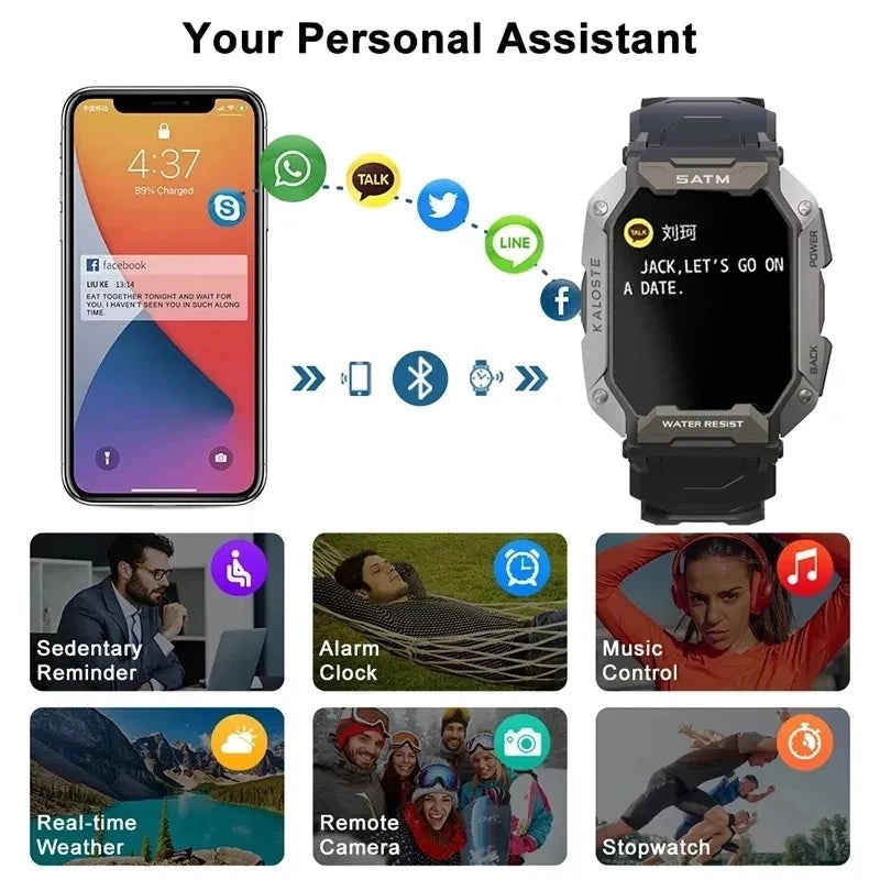 Men's Outdoor Sports Smartwatch - Waterproof & Fitness Tracker