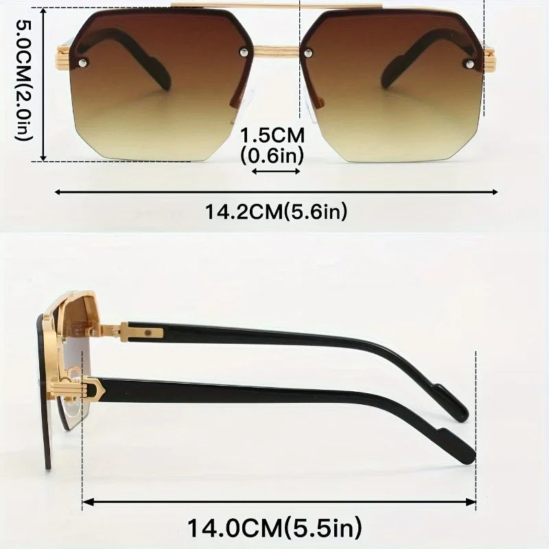 New Fashion Half Frame Cutting Edge Fashion Glasses for Men and Women Trendy European and American Box Fashion Glasses