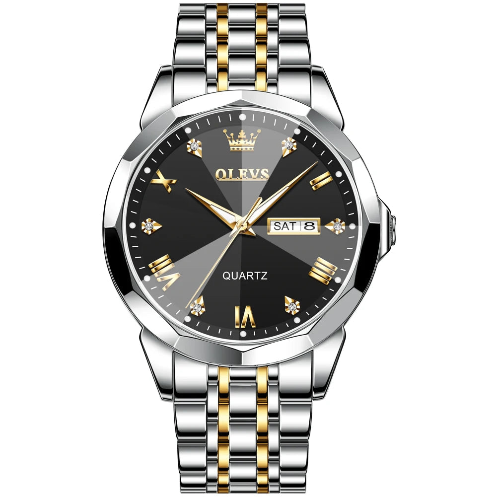Luxury Quartz Watch with Diamond Dial