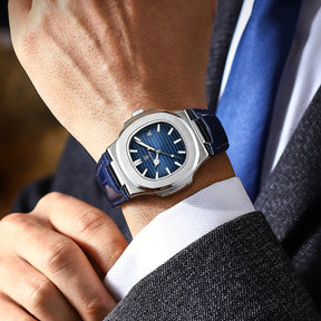POEDAGAR Top Luxury Man Watch Date Waterproof Luminous Leather Watches For Men High Quality Square Men's Quartz Wristwatch Reloj