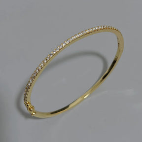 Top Quality Fashion Lovely Bangle Pure Sterling 925 Silver Jewelry For Women Design Bangle Cute Diamond Party Gift Jewelry Size6