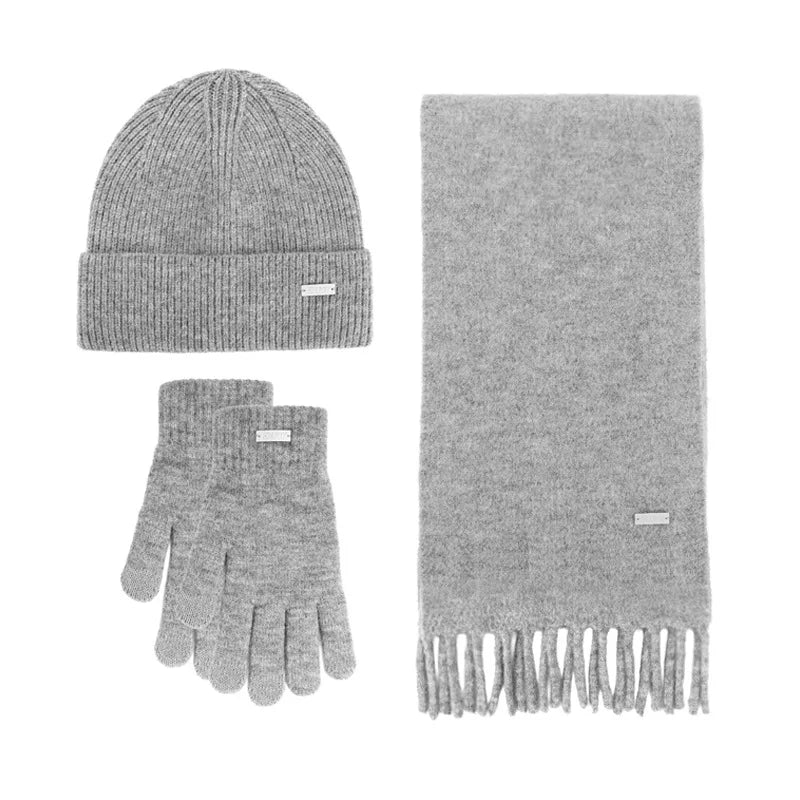 Elegant Winter 3-Piece Set: Hat, Scarf & Gloves Gift