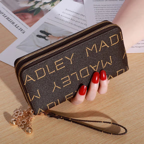 Large-capacity Simple Long Wallet, Faux Leather Zipper Purse, Casual Multifunctional Clutch Bag