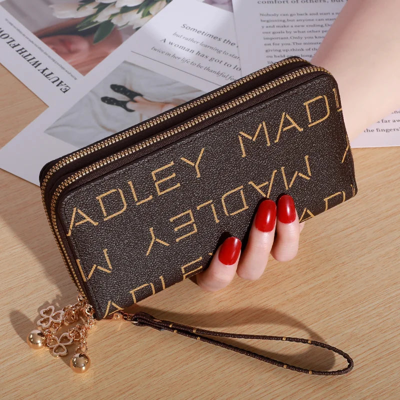 Large-capacity Simple Long Wallet, Faux Leather Zipper Purse, Casual Multifunctional Clutch Bag