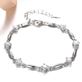 S925 Sterling Silver Bracelet Zircon Sweet Delicate Amethyst Bracelet Jewelry For Women, Christmas Gifts