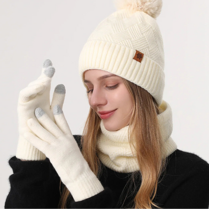 Warm Knit Wool-Lined Winter Hat — Gift Included