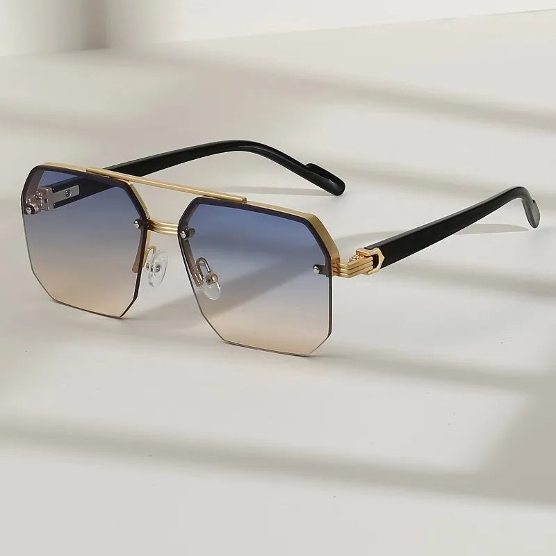 New Fashion Half Frame Cutting Edge Fashion Glasses for Men and Women Trendy European and American Box Fashion Glasses