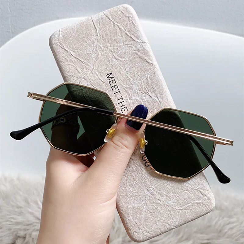 Vintage Octagon Metal Sunglasses - Luxury Style