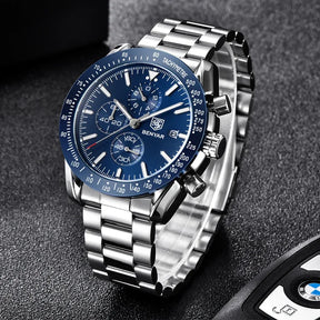 Relógio masculino benyar marca superior de luxo aço completo negócios relógio quartzo masculino casual à prova dwaterproof água esportes relógios relogio masculino