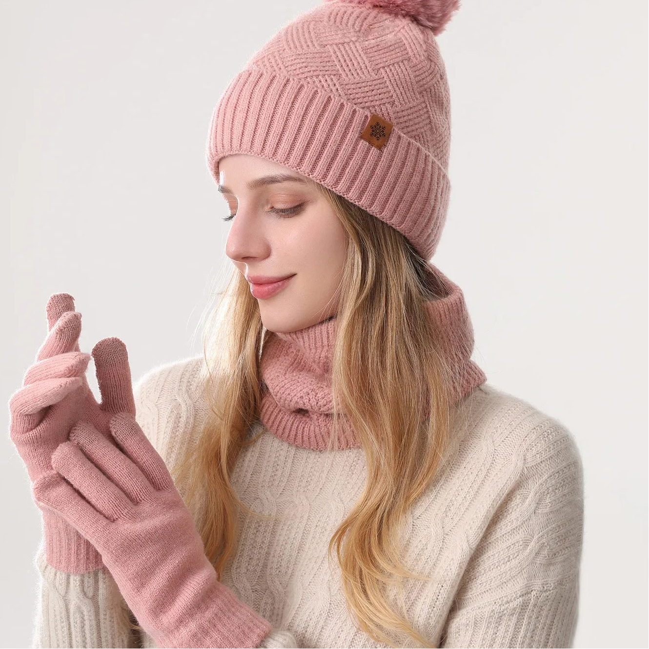 Warm Knit Wool-Lined Winter Hat — Gift Included