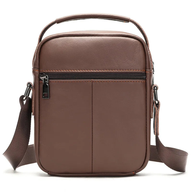 New Casual Men's Cow Leather Shoulder Bag Large Capacity Male Crossbody Bag For Men