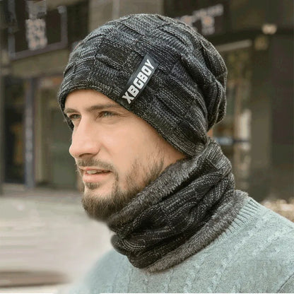 Warm Knitted Winter Hat - Gift Scarf Included