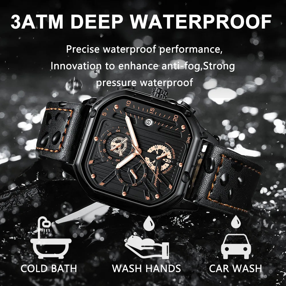 Men's Luxury Chronograph Leather Watch