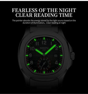 Nibosi novos relógios de marca superior luxo à prova dwaterproof água luminosa digital relógios quartzo casual silicone data relógios para homem reloj hombre
