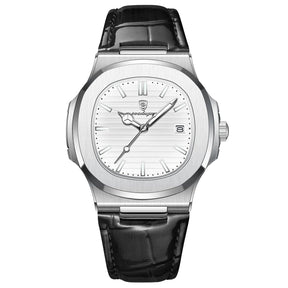 POEDAGAR Top Luxury Man Watch Date Waterproof Luminous Leather Watches For Men High Quality Square Men's Quartz Wristwatch Reloj