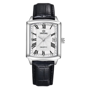 MAOYUAN New Square European and American Casual Leather Quartz Watch Waterproof Sports Calendar Roman Digital watches for man
