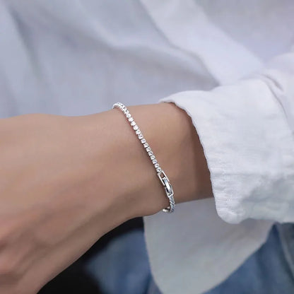 Elegant 925 Sterling Silver Zircon Bracelets for Women