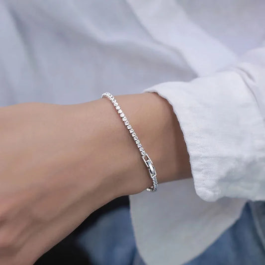 Elegant 925 Sterling Silver Zircon Bracelets for Women