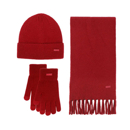 Elegant Winter 3-Piece Set: Hat, Scarf & Gloves Gift