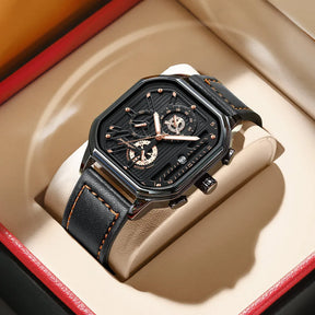 Men's Luxury Chronograph Leather Watch