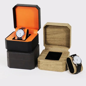 Caixa de relógio pu vintage, caixa de armazenamento de relógio de couro, recipiente elegante, caixa de exibição de relógio, material pu para viagens ao ar livre