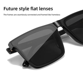 CAPONI náilon polarizado óculos de sol acetato de alta qualidade quadrado design plano óculos de sol para homem uv400 proteger preto tons cp7499 oculos masculinos oculos de sol masculino polarizado