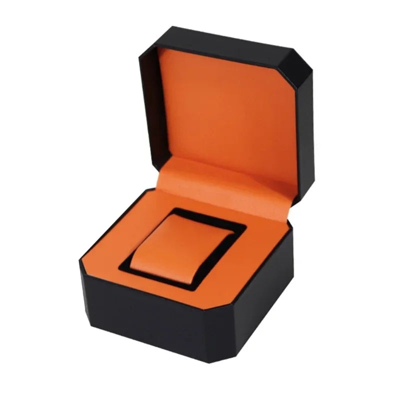 Caixa de relógio pu vintage, caixa de armazenamento de relógio de couro, recipiente elegante, caixa de exibição de relógio, material pu para viagens ao ar livre