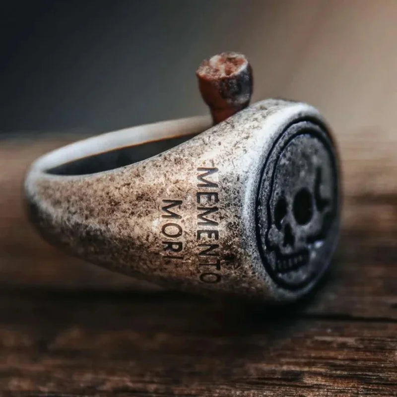 2025 Memento Mori Vintage New Luxury High Quality Stainless Steel Rings for Woman ManAncient Silver Color Decoration  Jewelry