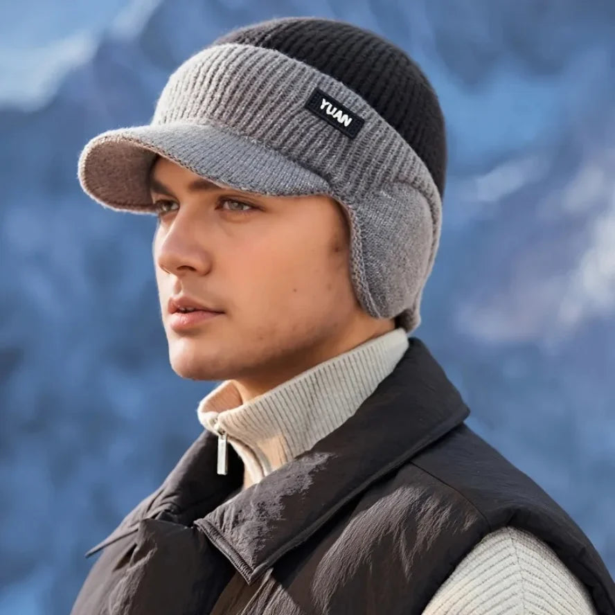 Knit Baseball Cap with Ear Protection