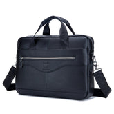 BULLCAPTAIN Briefcase Shoulder Messenger Bags Men's Genuine Leather 14-inch Laptop Bag's Men's Briefcase Office Business Handbag