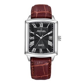 MAOYUAN New Square European and American Casual Leather Quartz Watch Waterproof Sports Calendar Roman Digital watches for man