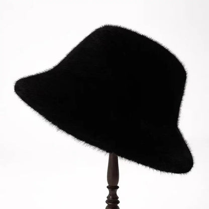 Soft Plush Winter Bucket Hat for Women