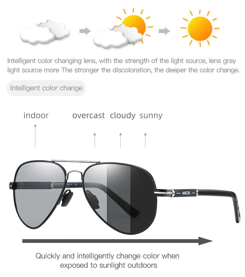 BARCUR-Óculos de sol polarizados para homens, acessórios para óculos, condução, pesca, caminhadas, óculos de sol