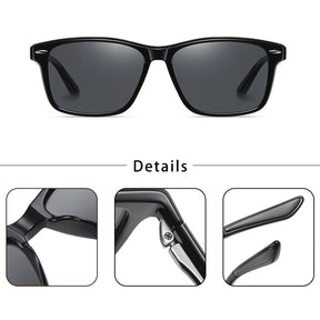 Óculos de Sol Polarizados CATERSIDE TR90 Masculinos Quadrados Ultraleves da Moda, Óculos de Sol Femininos de Marca para Dirigir, Festas e Esportes, Presente