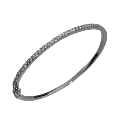 Exquisite Sterling Silver 925 Diamond Bangle