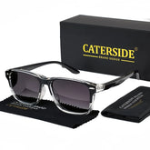 Óculos de Sol Polarizados CATERSIDE TR90 Masculinos Quadrados Ultraleves da Moda, Óculos de Sol Femininos de Marca para Dirigir, Festas e Esportes, Presente