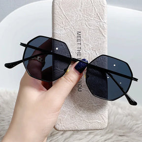 Vintage Octagon Metal Sunglasses - Luxury Style